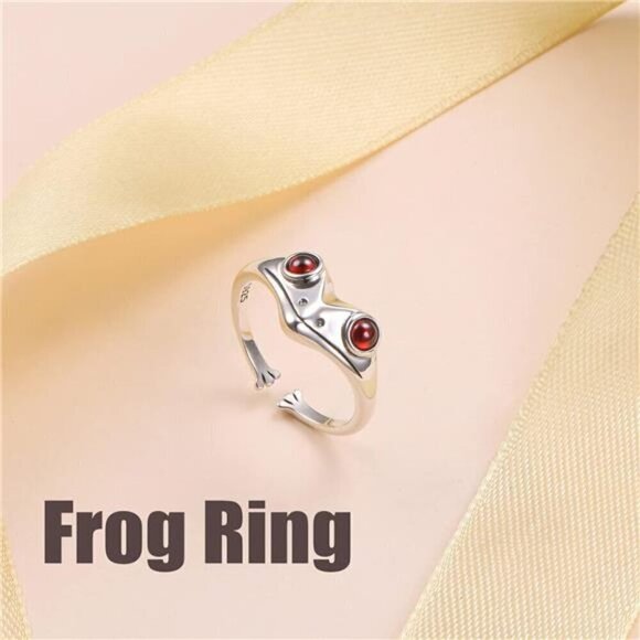Frog Ring Sterling Silver S925 Thumb Band Jewelry  Women Trendy Fashion - Picture 6 of 8